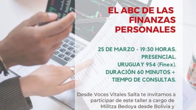 Taller para aprender a organizar los ingresos personales (se dictará este viernes)