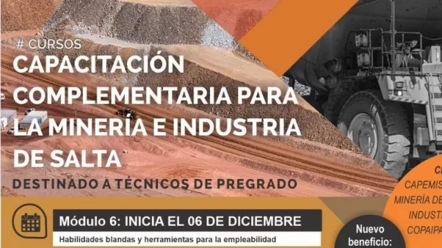Estás a tiempo de sumar herramientas para ingresar al mundo de la minería y las industrias