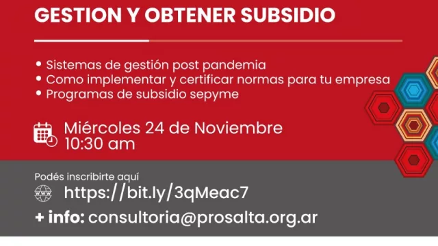 ¿Necesitás mejorar tu sistema de gestión y acceder a subsidios? (hoy se hace una capacitación para vos)