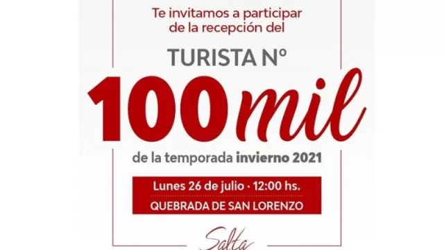 Hoy es un gran día, la Provincia recibirá al turista Nº 100 mil de la temporada de invierno