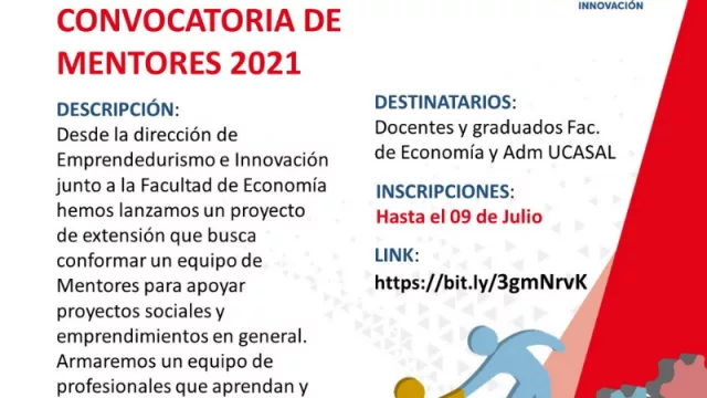 ¿Te gusta enseñar? Podés transmitir tus conocimientos siendo mentor de UCASAL