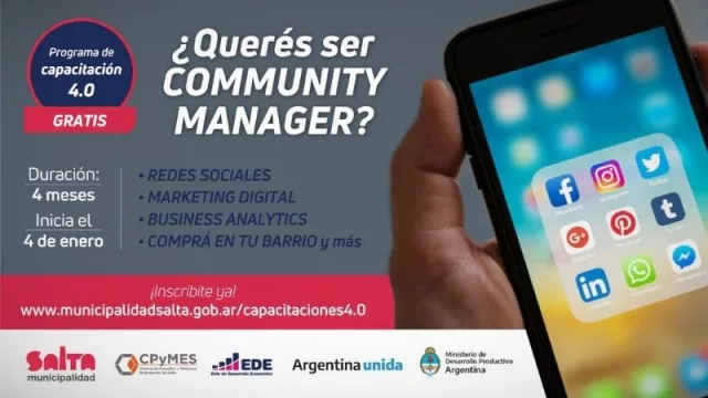 Con más de 800 emprendedores inscriptos, inició el curso de community manager
