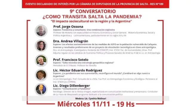 Nuevo conversatorio sobre cómo transita Salta la pandemia  