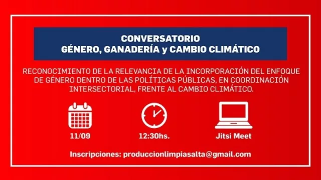 Mañana habrá un taller virtual sobre “Género, ganadería y Cambio Climático”
