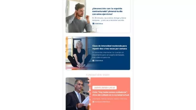 Imperdible agenda semanal de OSDE para que te quedes en casa 