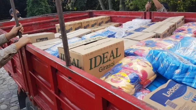 La minera Mansfield realizó una importante donación de alimentos e insumos médicos