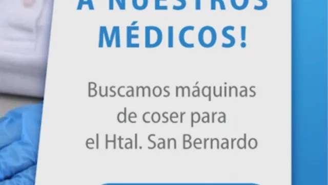 Se buscan máquinas de coser para el Hospital San Bernardo (para kits de salud)