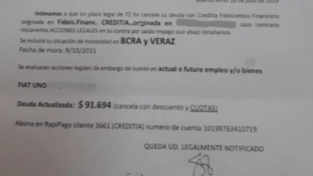 Pretenden cobrar deudas con papeles que aparentan ser cartas documentos