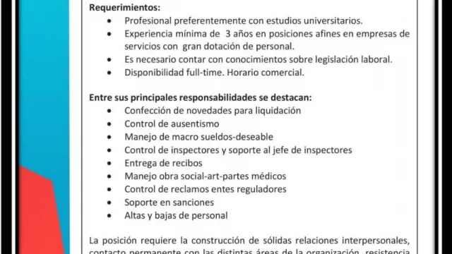 Otra búsqueda laboral, esta vez de un analista de recursos humanos