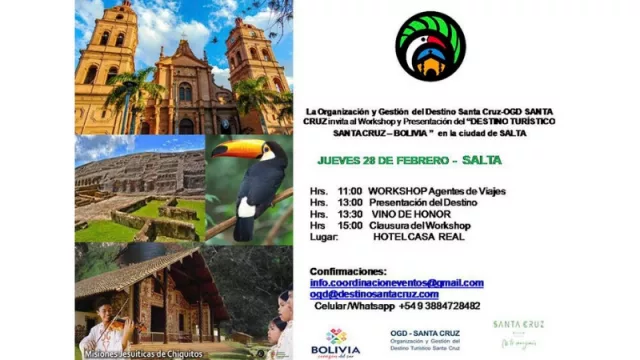 Empresarios bolivianos presentarán hoy en Salta la propuesta turística de Santa Cruz de la Sierra