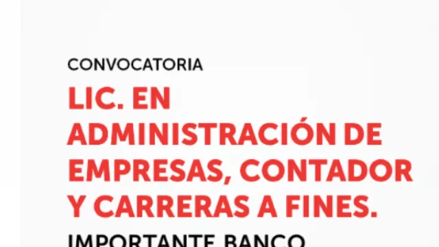 Búsqueda laboral para un puesto en un banco