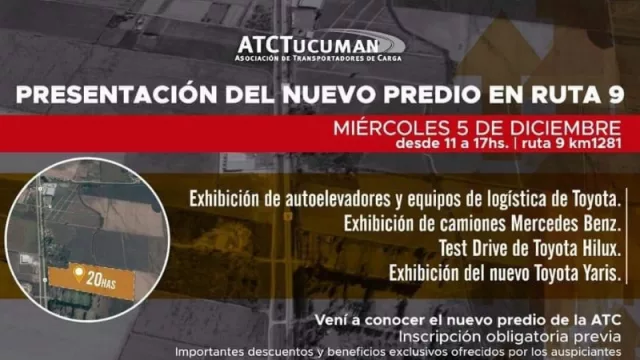 La ATC Tucumán presenta predio que incluiría hasta un moderno hotel sobre Ruta 9