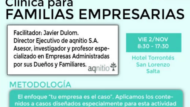 ¿Tenes problemas con tu empresa familiar? Este seminario te puede ayudar a resolverlos