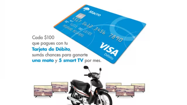 Sigue la campaña de Banco Macro que te permite ganar una moto si usás tu tarjeta de débito