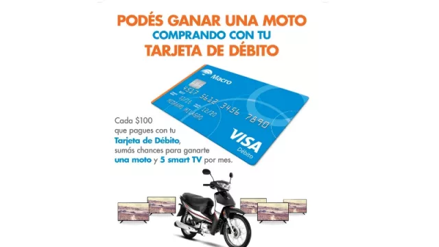 Si sos cliente de Banco Macro, te podés ganar una moto si usás tu tarjeta de débito