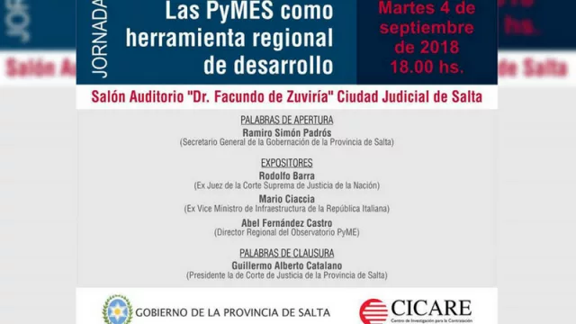 Mañana se hará una jornada de “Pymes como herramienta regional de desarrollo”