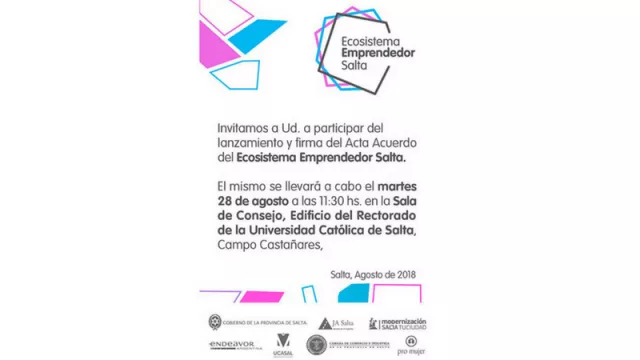 Nace hoy el “Ecosistema Emprendedor Salta”, un espacio para promover nuevos emprendedores