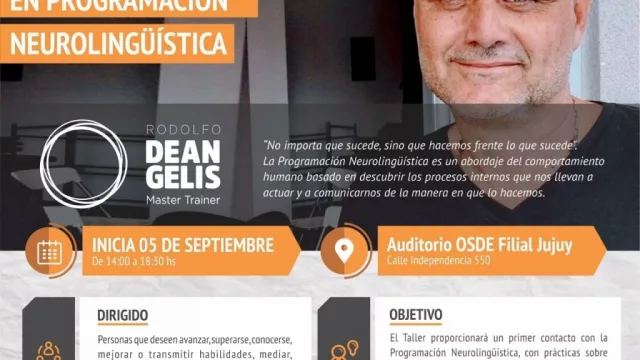 Rodolfo De Angelis dictará un taller de PNL en Jujuy
