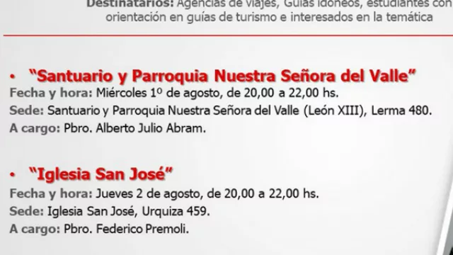 Se realizan en Salta unas jornadas de actualización sobre Turismo Religioso