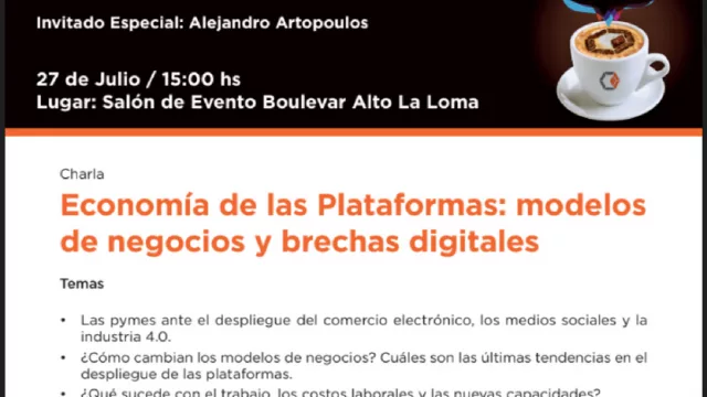 El Café de las Pymes ofrecerá este viernes una atractiva charla sobre “Economía de las Plataformas”