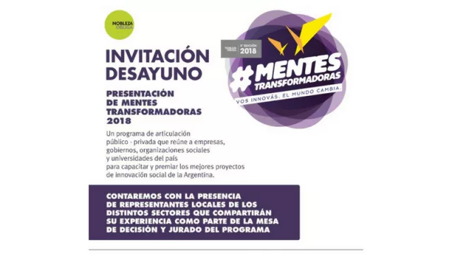 El programa Mentes Transformadoras 2018 se presentará hoy en Salta