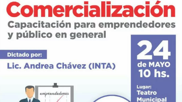 La Municipalidad brindará hoy una capacitación sobre Comercialización para emprendedores