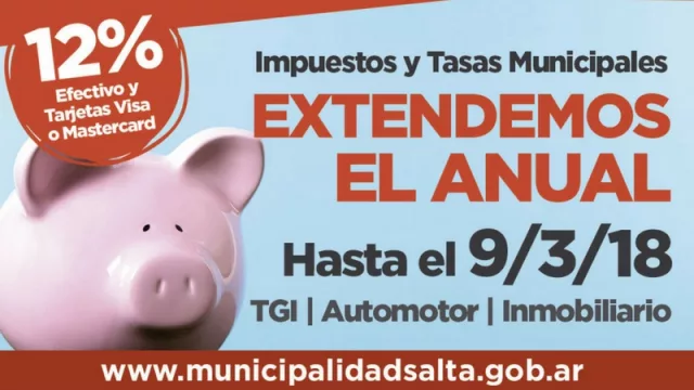 Vence hoy el último plazo para adherir al Pago Anual de tributos municipales