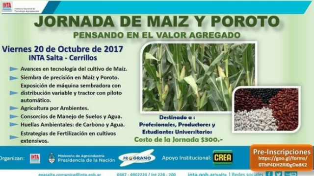 Se viene una jornada para sumar valor agregado en poroto y maíz, organizada por el INTA