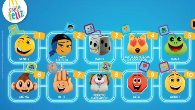 Juguetes de Emoji, La Película en la Cajita Feliz de McDonald's