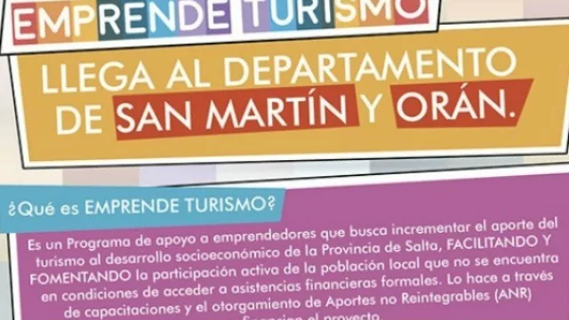 El programa Emprende Turismo financiará proyectos en el Norte salteño con ayudas de hasta $ 140.000