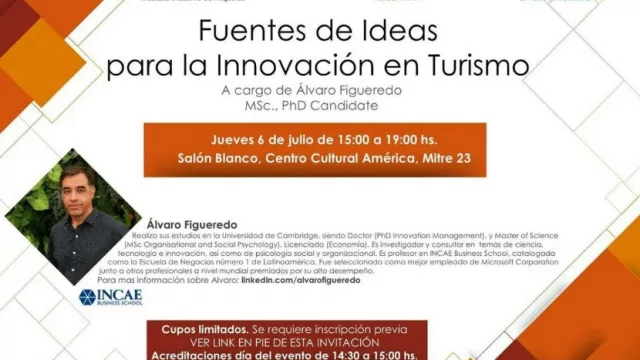 Dictarán una atractiva capacitación para impulsar la innovación en materia turística