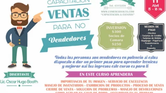 Dictarán una capacitación en “Ventas para no vendedores”