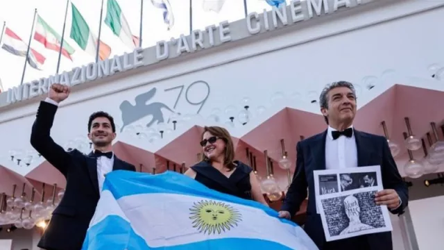 La alfombra roja de la presentación de Argentina, 1985 en el Festival de Venecia