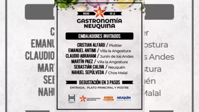 Se viene la 1º edición de “La noche de la gastronomía neuquina” (la jornada reunirá a destacados chefs)