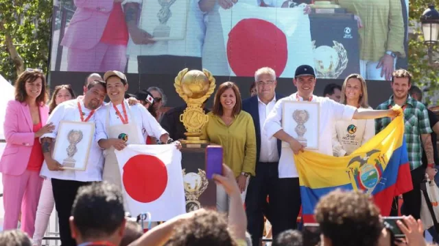 Japón se alza con el primer premio a la mejor paella del mundo en la Final del 'World Paella Day' (con el chef Kohei Hatashita), seguido de Ecuador y Colombia