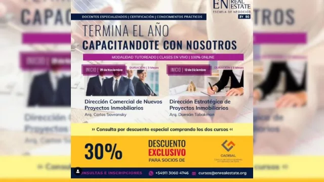 Capacitaciones a la medida de los desarrolladores inmobiliarios (dos cursos para cerrar el 2023)