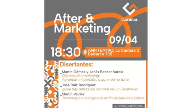 Agenda: martes de after y marketing para socios de CADISAL (un charla exclusiva para miembros)