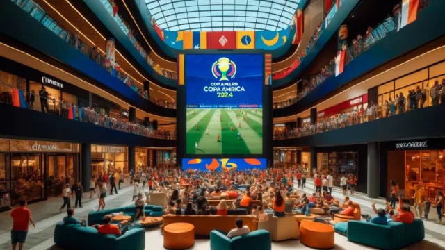 Cómo convertir una empresa, y hasta su shopping center, en un "estadio" de la Copa América (con las pantallas LED de Enmedio)