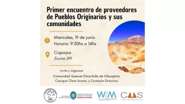 El miércoles se hará el Primer Encuentro de Proveedores de Pueblos Originarios y sus comunidades