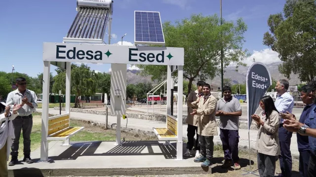 Edesa y Esed crearon la primer Estación de Carga Sustentable (con la ayuda de alumnos de la técnica de Cafayate)