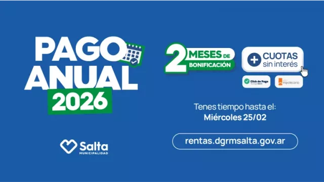 Está vigente el Pago Anual de Tributos Municipales 2026 (podés ahorrarte hasta dos meses)