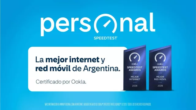 Personal recibe el premio a la mejor internet y red móvil de la Argentina (verificada por Speedtest)