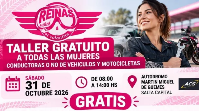 Reinas al Volante invita a las salteñas a aprender mecánica, cambiar una rueda y actuar ante una emergencia